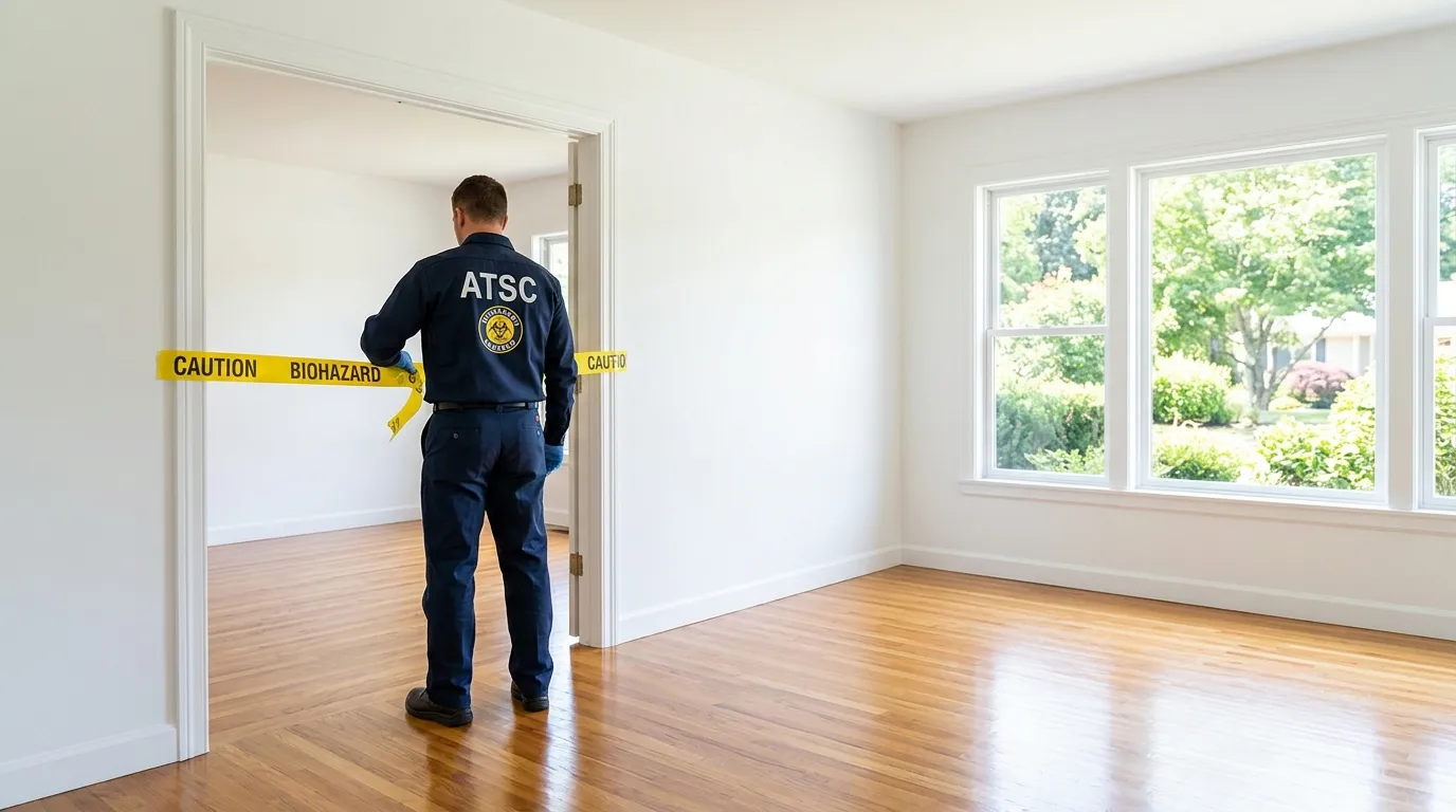 Certified biohazard cleanup crew performing Decomposition Cleanup in Parker